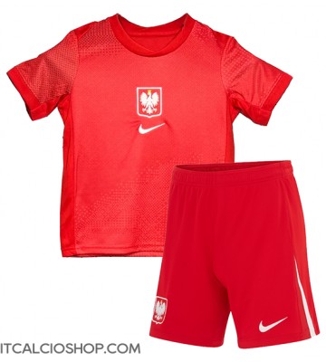 Polonia Seconda Maglia Bambino Europei 2024 Manica Corta (+ Pantaloni corti)